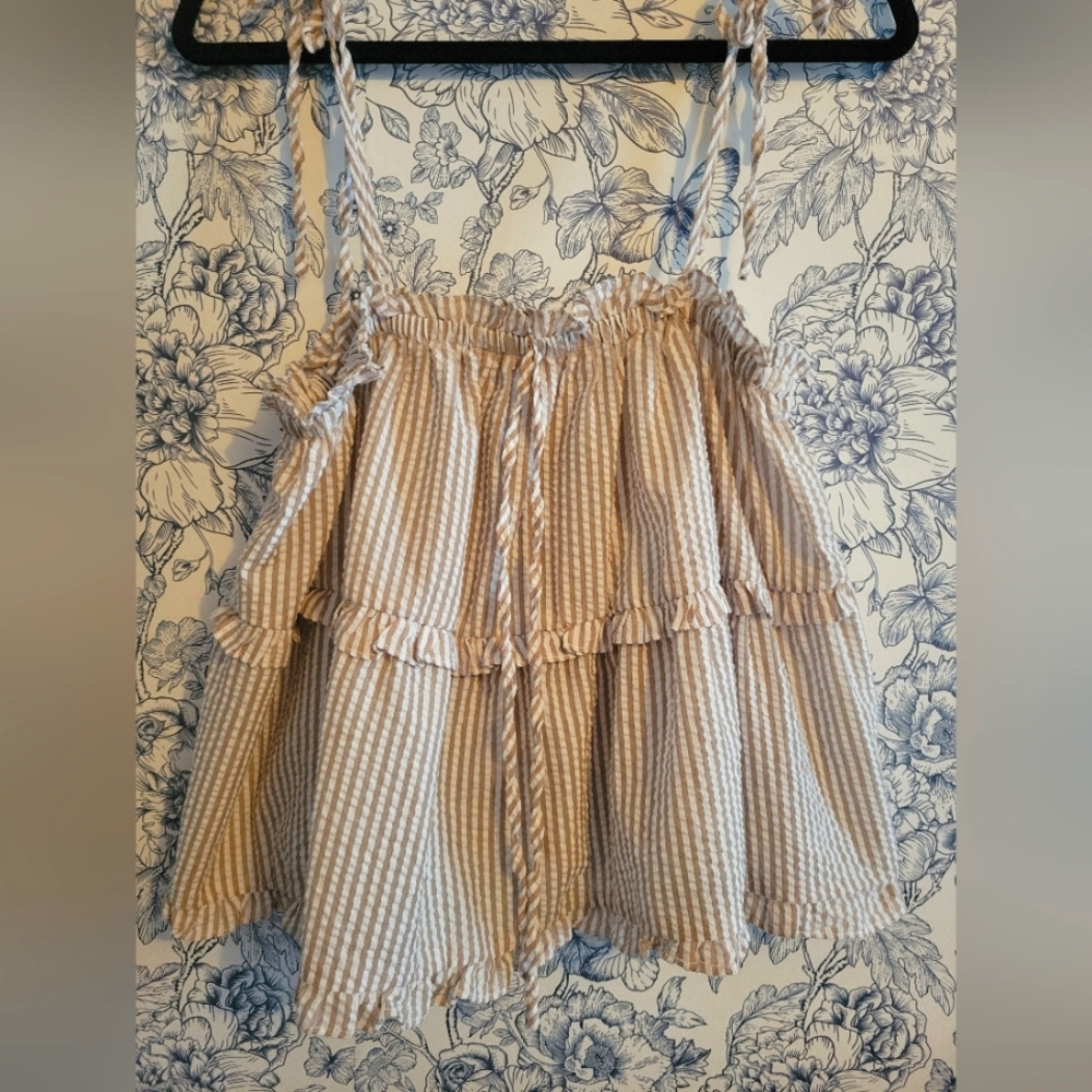 BOGO Striped Ruffle Trim Cami